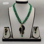 Emerald & Ebony Temple-Inspired Fancy Pendent Set