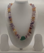Desert Bloom � Multicolor Gemstone Chip Necklace with Green Accent