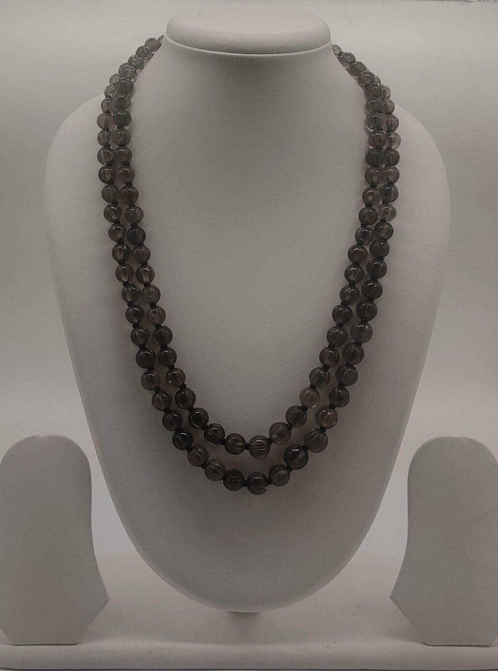 Smoky Layers � Double-Strand Quartz Bead Necklace