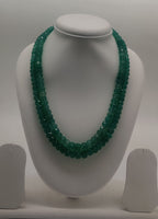 Emerald Echo � Double-Strand Faceted Green Bead Necklace