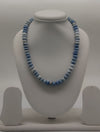Skyline Duo � Light Blue & White Cylindrical Bead Necklace