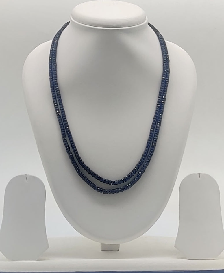Nightfall Duo � Double-Strand Sapphire Bead Necklace