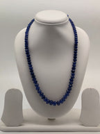 Twilight Loop � Single-Strand Faceted Blue Bead Necklace