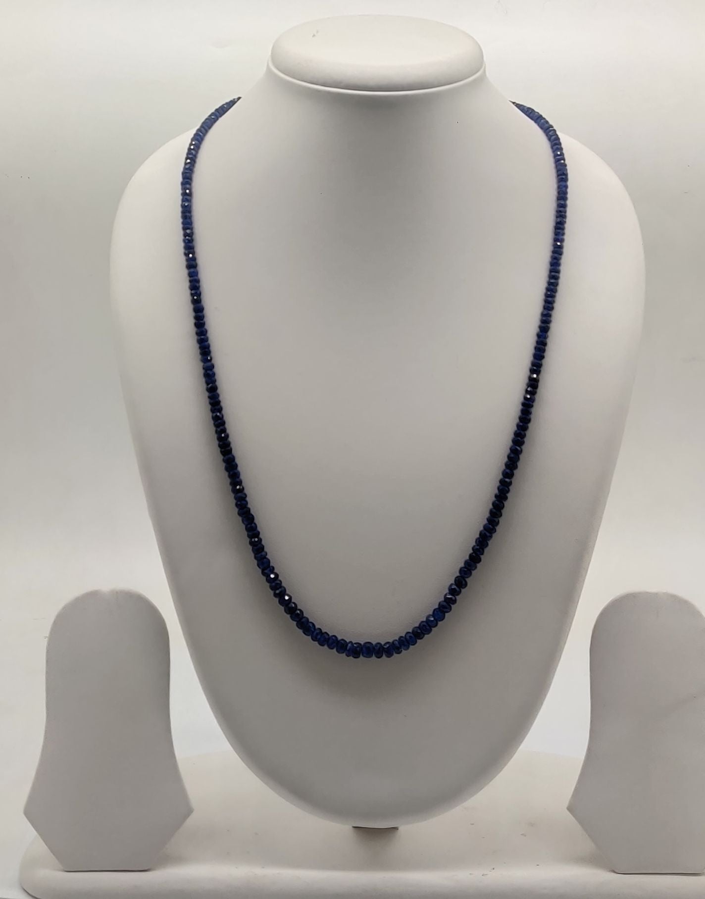 Blue Whisper � Single-Strand Faceted Sapphire Bead Necklace