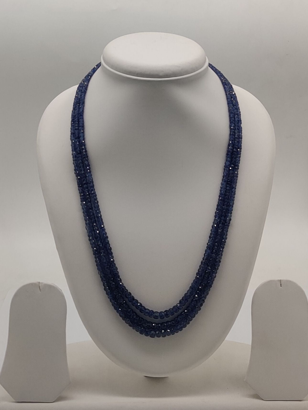 Sapphire Flow � Multi-Strand Dark Blue Bead Necklace