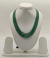 Emerald Drapes � Cascading Multi-Strand Green Bead Necklace
