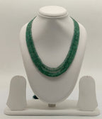 Emerald Drapes � Cascading Multi-Strand Green Bead Necklace