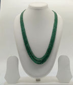 Emerald Tiers � Layered Faceted Green Bead Necklace