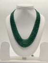Regal Cascade � Graduated Emerald Beaded Multi-Strand Necklace