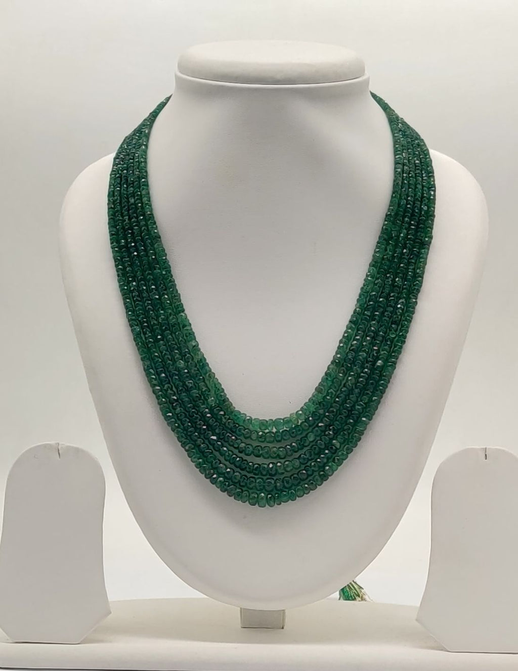 Regal Cascade � Graduated Emerald Beaded Multi-Strand Necklace