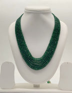 Regal Cascade � Graduated Emerald Beaded Multi-Strand Necklace