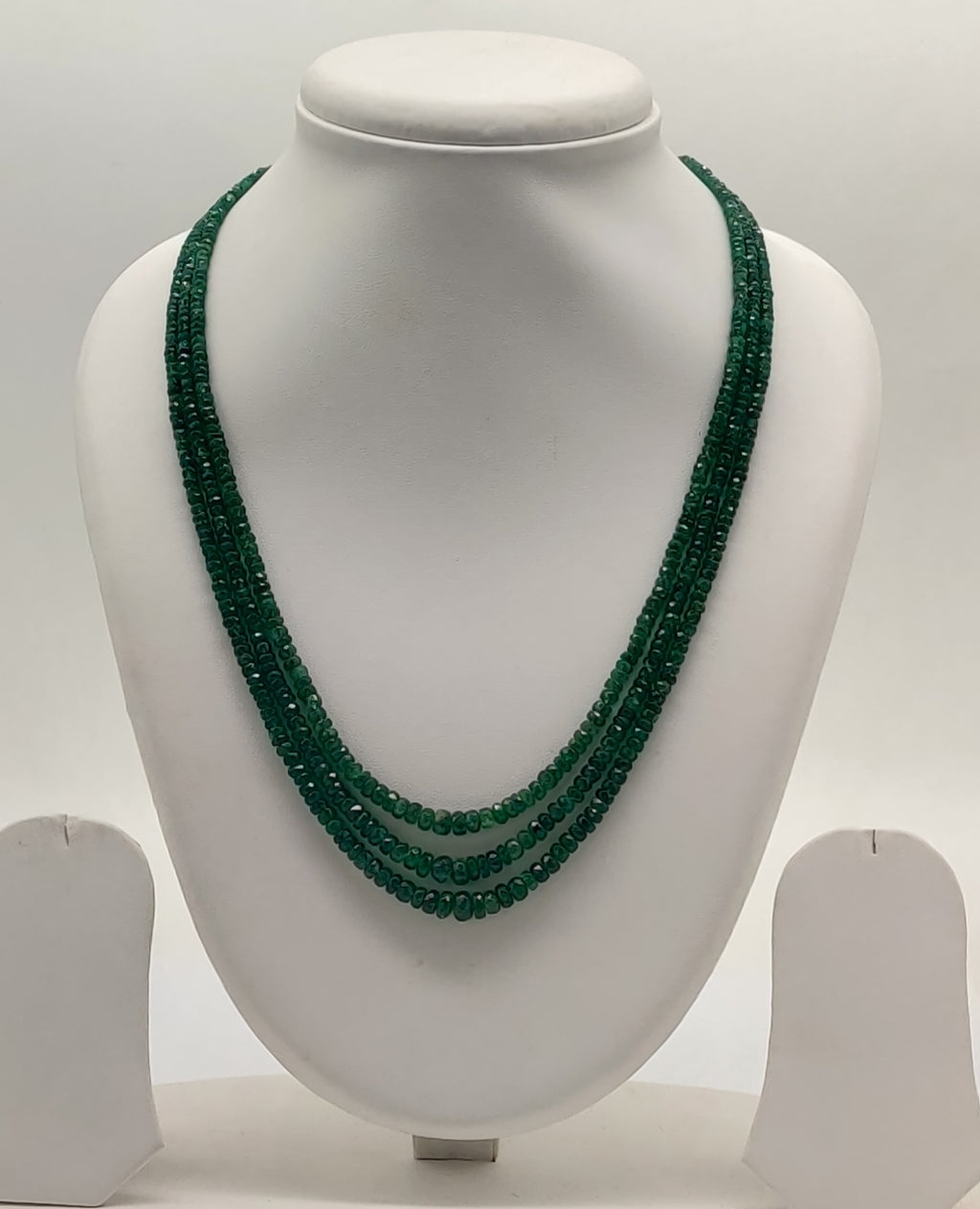 Emerald Whisper � Faceted Green Bead Multi-Strand Necklace