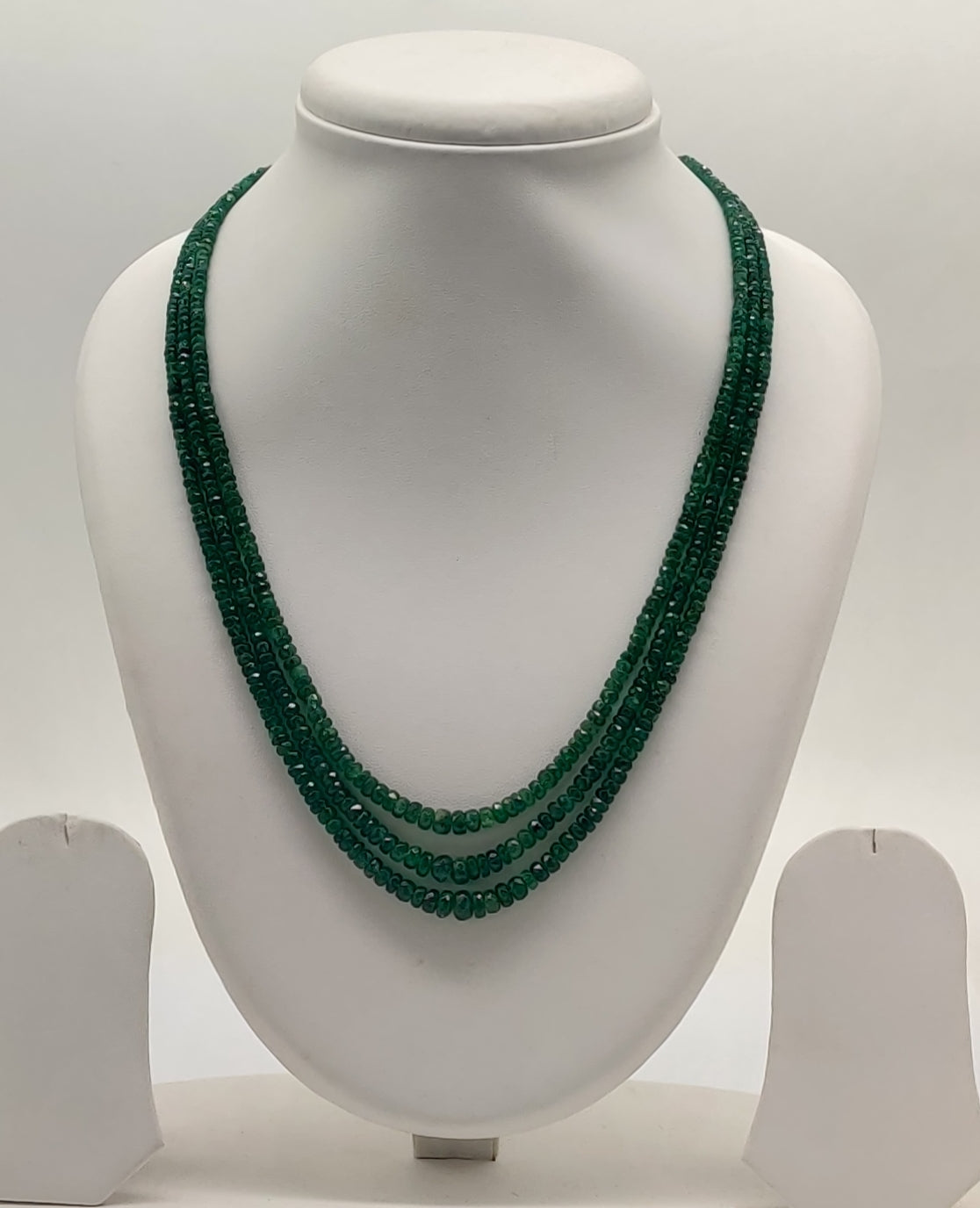 Emerald Whisper � Faceted Green Bead Multi-Strand Necklace