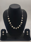 Filigree Elegance Pearl Jewelry Silver Necklace Set