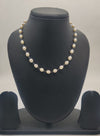 Classic Oval Pearl Strand Silver Necklace