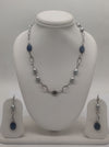 Ocean Grey Pearl & Blue Stone Silver Necklace Set