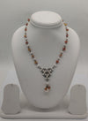Sunset Pearl Carnelian Silver Necklace