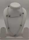 Twilight Drift Long Pearls Silver Necklace