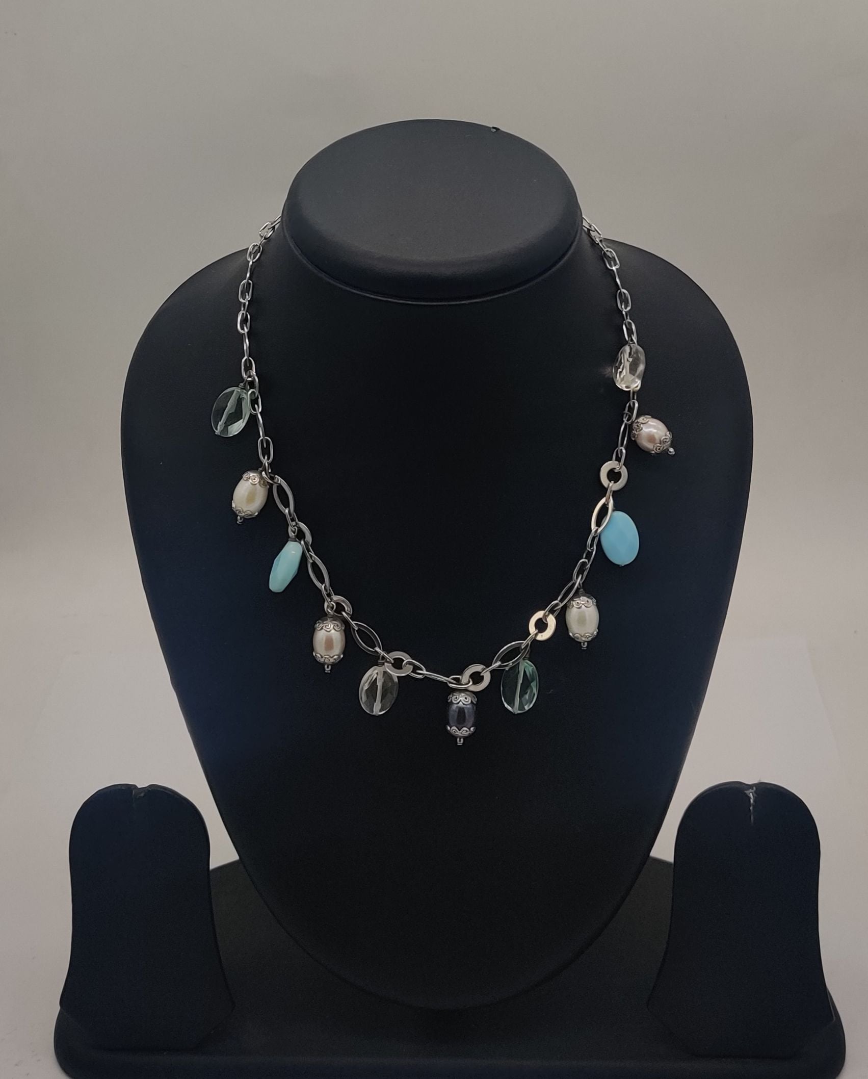 Misty Charm Pearls Silver Necklace