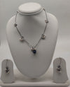Celestial Pearl Drop Silver Necklace Set