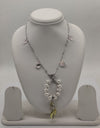 Mint Glow Pearl Drop Silver Necklace