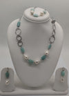 Seafoam Symphony Jewelry Pearls Silver Necklace Set
