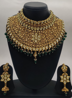 Bridal Temple Jewellery with Green Beads set