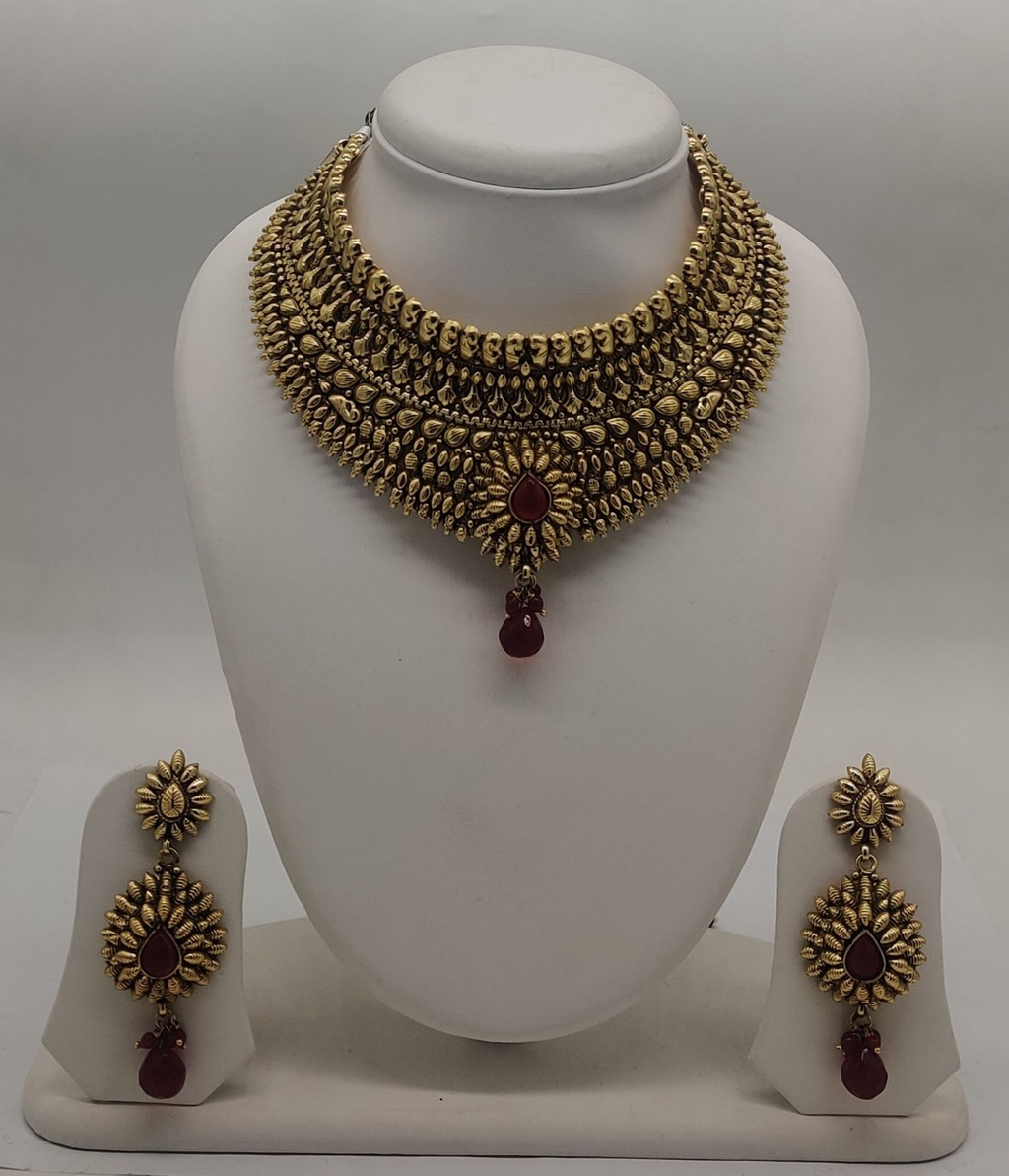 Antique Dull Polish Necklace Set