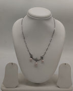 Rose Pearl Trio Pendant Silver Necklace