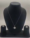 Rosette Pearl Bloom Silver Pendent Set