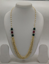 Heritage Ruby-Green Multi-Strand Freshwater Pearl Taar Mala with Green and Red Beads