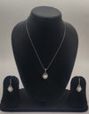 GlimmerFrame Pearls Silver Pendent Set