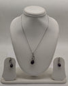 Twist Noir Drop  Pearls Silver Pendent Set