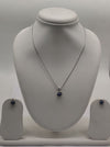 Sapphire Bloom Pearls Silver Pendent Set