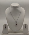 Crystal Curve Pearls Silver Pendent Set
