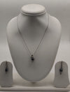 Noir Cage Elegance  Pearls Silver Pendent Set