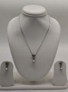 Grey Blossom Pearls Silver Pendent Set
