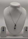Midnight Whirl Pearls Silver Pendent Set