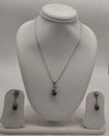 Teardrop Romance Pearls Silver Pendent Set