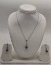 Classic Noir Pearls Silver Pendent Set