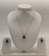 Midnight Heart Pearls Silver Pendent Set