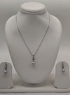 Pearl Glimmer Drop  Pearls Silver Pendent Set