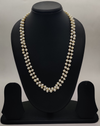 Natural Glow Double-Strand Irregular Freshwater Pearl Taar Mala with Gold-Tone Links