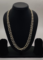 Cascading Gold Glow Multi-Layered Freshwater Pearl Taar Mala with Gold-Tone Detailing
