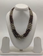 Multi-Strand Colored Freshwater Pearl Taar Mala in White Cream Brown and Black