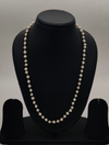 Long Irregular Freshwater Pearl Taar Mala with Gold Tone-Link Detailing
