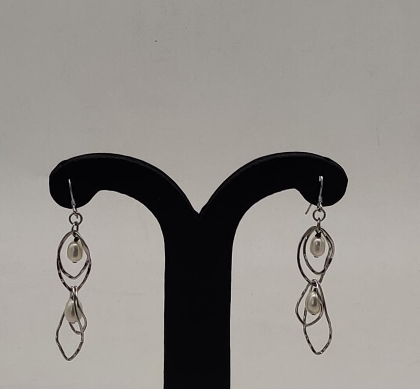 JAGDAMBA PEARLS SILVER HANGINGS ER50215