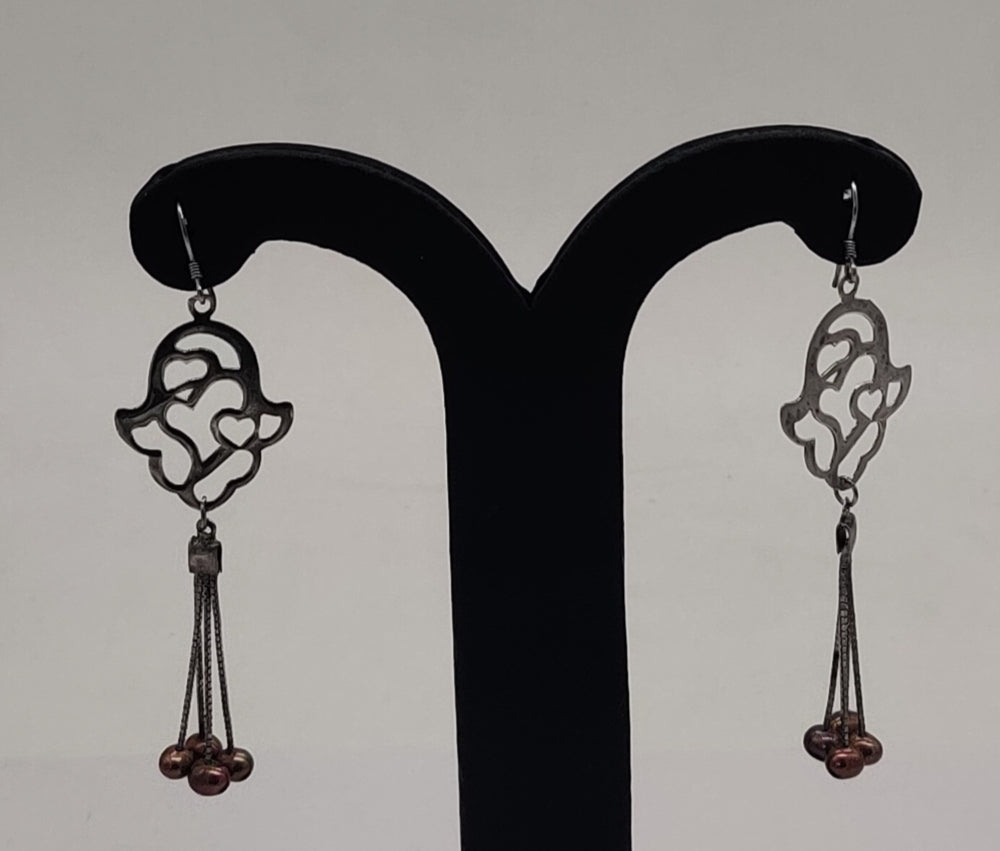 JAGDAMBA PEARLS SILVER HANGINGS ER50204