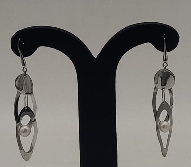 JAGDAMBA PEARLS SILVER HANGINGS ER50202