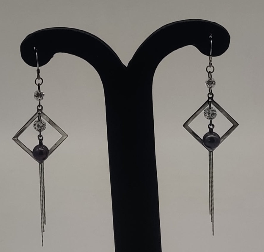 JAGDAMBA PEARLS SILVER HANGINGS ER50198